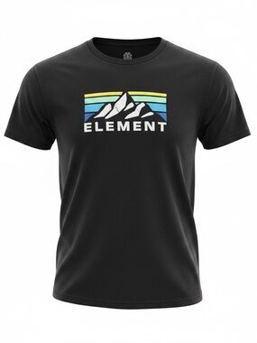 Element Black Mountain Logo Graphic T-Shirt Men’s Large Skate Surf Tee